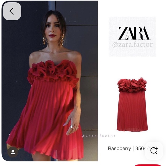 Zara Dresses & Skirts - Zara Raspberry Red Off-Shoulder Dress